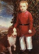 Joseph Whiting Stock Portrait of a Boy with a Dog France oil painting reproduction
